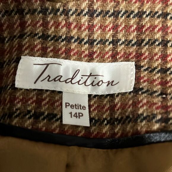 Traditions Vintage Houndstooth Checked Lined Blazer Size‎ 14P - Picture 11 of 13